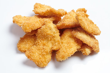 chicken nuggets on the white background