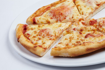 tasty pizza on the white plate