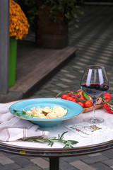 pasta with tomato sauce and parmesan