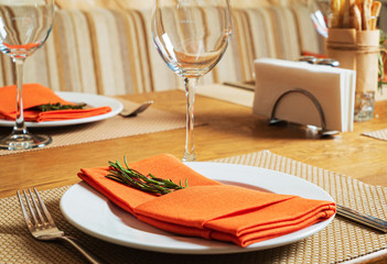 table set for meal, family restaurant