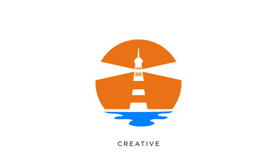 beacon logo design vector orange colour
