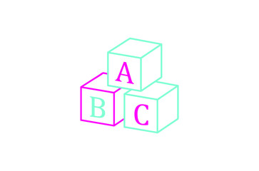 Abc block thin line background vector eps 10