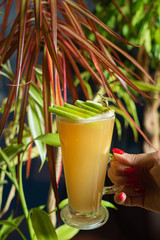 woman with ginger tea  in the hand