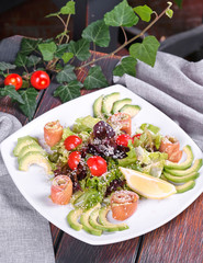 fresh salad with tomatoes and cheese