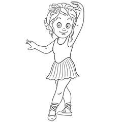 coloring page with ballerina girl