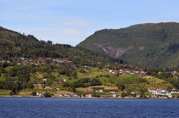 Fototapeta na wymiar Tourism vacation and travel. Sognefjord, Norway, Scandinavia.