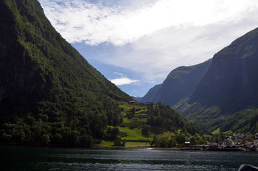 Fototapeta premium Tourism vacation and travel. Sognefjord, Norway, Scandinavia.