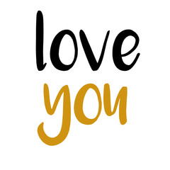 Valentines Day text I love you. Romantic quote for design greeting cards,holiday invitations. Valentines day greeting card with calligraphy. Hand drawn design elements. Modern lettering, Vector Eps. 8