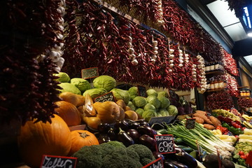 Vegetable stand on market