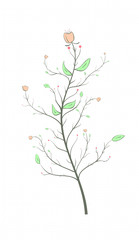 Drawing of a flower light tones on a notebook sheet