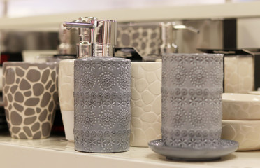 soap containers  in the store 