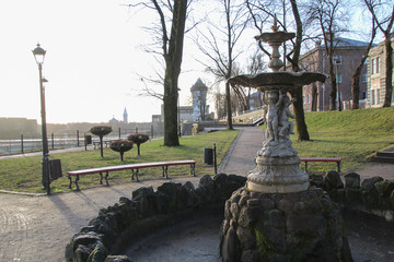 A small park near the castle of Narva, Estonia