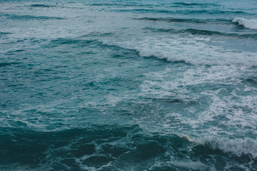 Foamy water near the sea