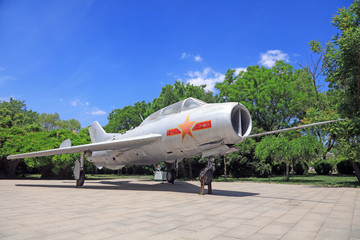 Retired fighter jets from the Chinese air force are in the park, leting county, hebei province,...