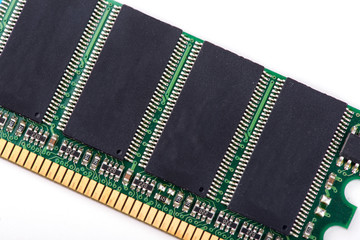 RAM. digital board. microelectronics close up