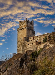 Fototapeta premium Imposing medieval castle ruins in Weitenegg. Wachau valley, Austria.