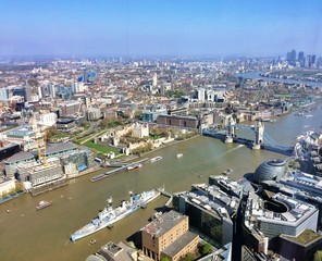 aerial view of London bridge
