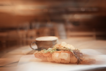 Obraz na płótnie Canvas breakfast in a cafe / background food morning fresh breakfast in a cafe