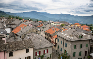 a view over Berceto town, Province of Parma, Emilia-Romagna, Italy