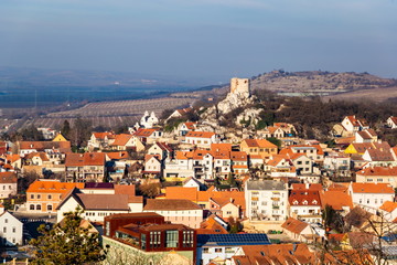 Fototapeta na wymiar Old tower in center of Mikulov. South Moravian region, Czech Republic.