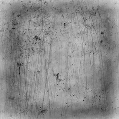 blank square gray abstract background / scratch texture, damaged wall surface