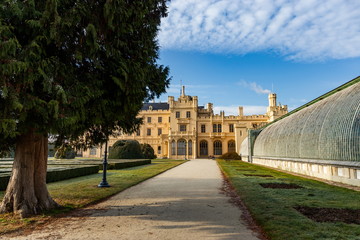 Obraz premium Neo Gothic castle Lednice, South Moravian region, Czech republic, Europe.