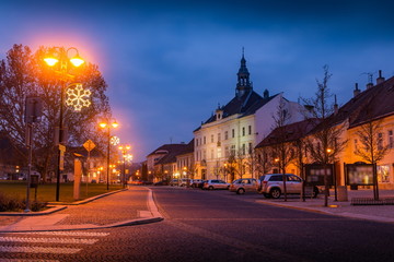 Fototapeta na wymiar View at the city hall of Valtice. South Moravian region, Czech republic, Europe.