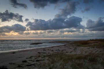 Storm clouds, storm Passing over Sea, dramatic clouds after storm