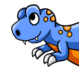 Adorable Stylized Blue T Rex