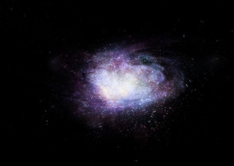 Stars, dust and gas nebula in a far galaxy