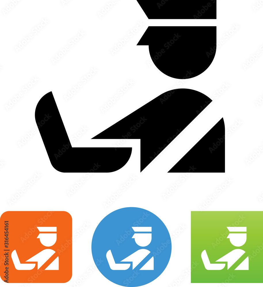 Poster customs agent inspection luggage icon