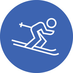 Fototapeta premium Downhill Ski Racer Outline Icon