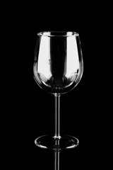 transparent glass on black background
