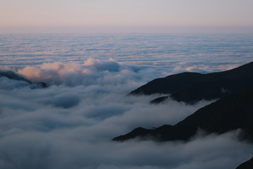 Blue hour above the clouds in Madeira, Portugal.