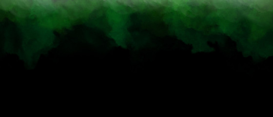 Falling green clouds abstract background banner 