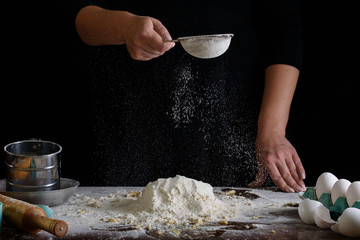 The process of making desserts. Cream cakes, muffins, cookies, groceries. The kitchen and...