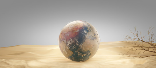 desert and planet earth 3d-illustration sand design. elements of this image furnished by NASA