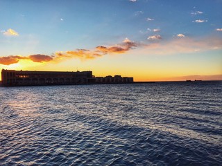 Sunset in city of Trieste