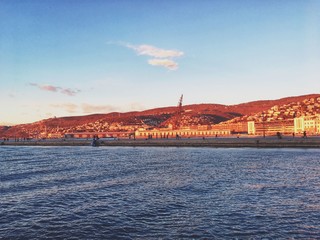 Sunset in city of Trieste
