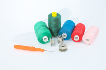 colorful spools of thread
