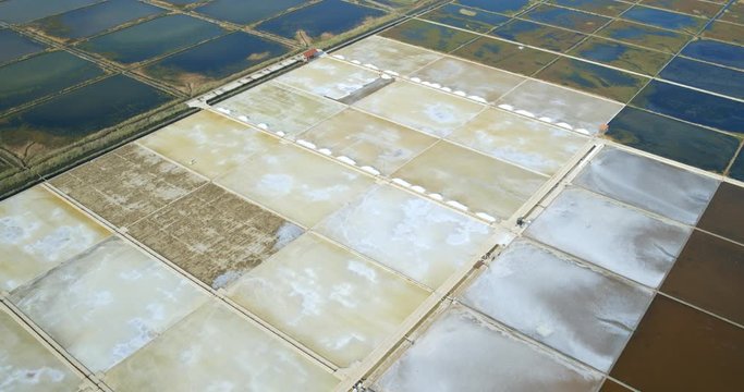 Aerial panorama of Nin lagoon and salt pans, Croatia