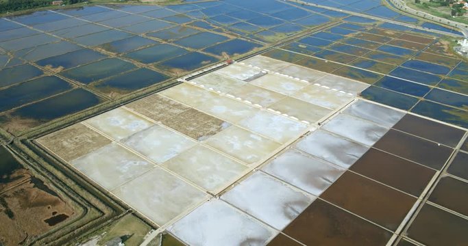 Aerial panorama of Nin lagoon and salt pans, Croatia
