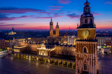 Naklejka premium Main Square in Cracow, Poland