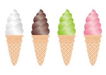 ソフトクリーム4つ