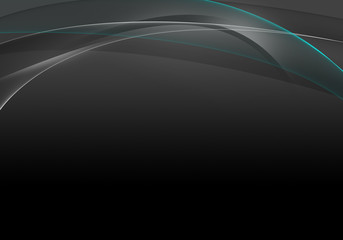 Abstract background waves. Black, mint and grey abstract background