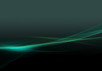 Abstract background waves. Black and green abstract background for business card or wallpaper