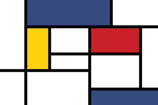 colorful rectangles; mondrian style