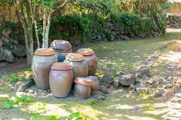 Obraz premium Jangdokdae in Jeju Island Folk Village