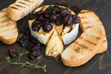 Honey Thyme and Sweet Cherry Grilled Brie