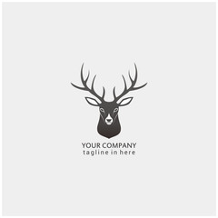 Stock Vector Creative Wild Animal Character Horn Icon Logo Design